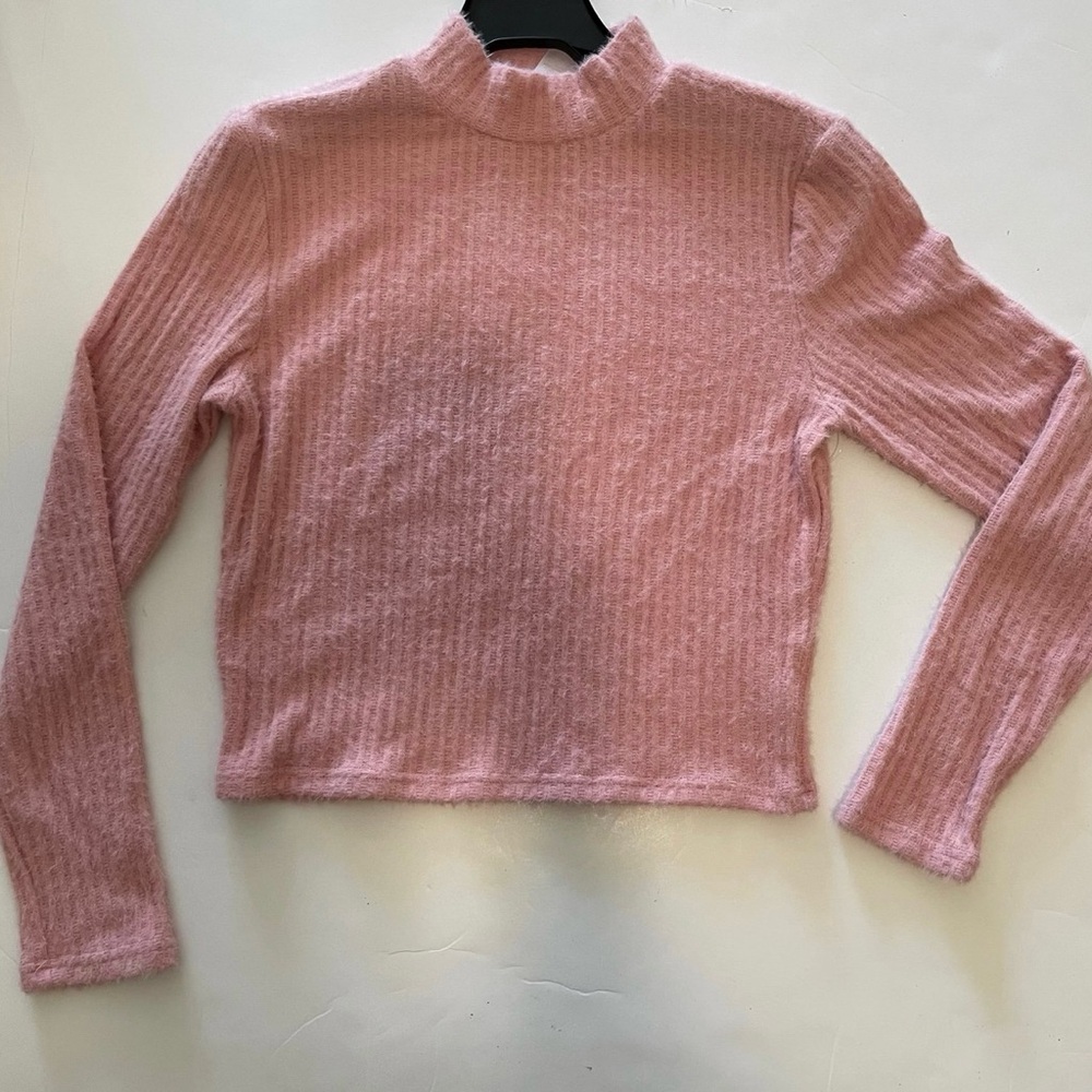 No Boundaries Pink Turtleneck Fleece Sweater